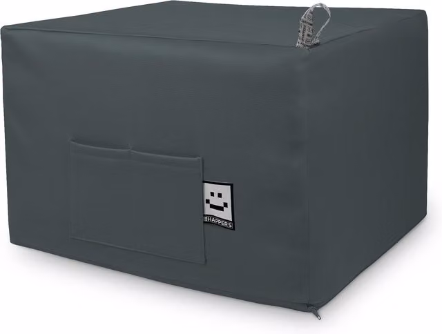 HAPPERS Puff Cama Auxiliar Convertible 2 en 1 con Funda Lavable, Gris Oscuro, 195 x 130 cm