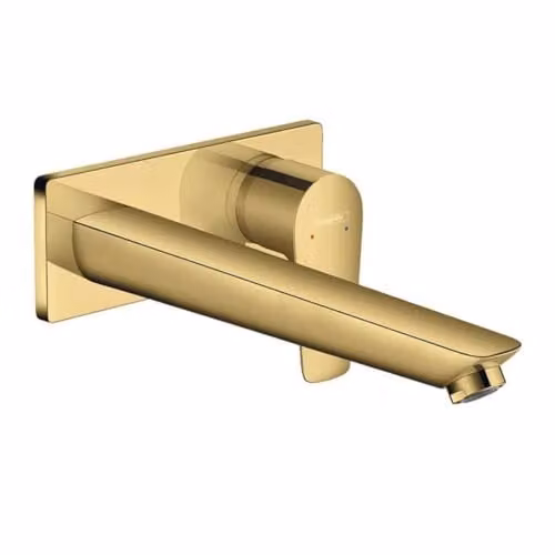 Grifo monomando para lavabo Hansgrohe Talis E empotrado con caño extraíble de 22,5 cm en color oro pulido