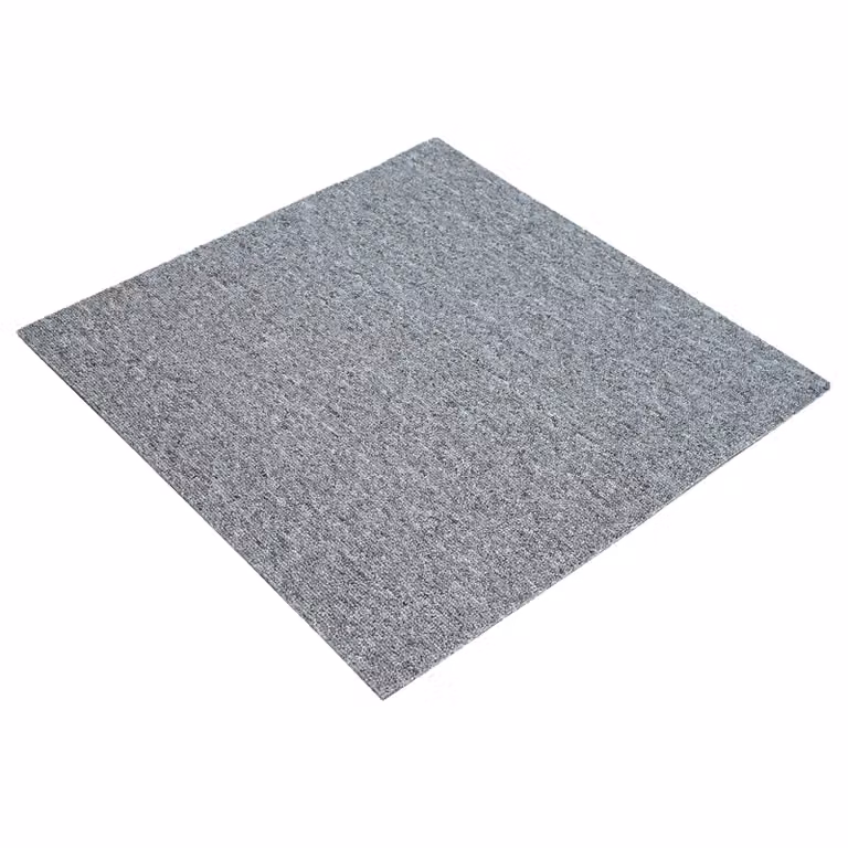 Set de 20 azulejos de alfombra modernos vidaXL en gris claro, fabricados en polipropileno con pelo en bucle, An/P: 50 x 50 cm