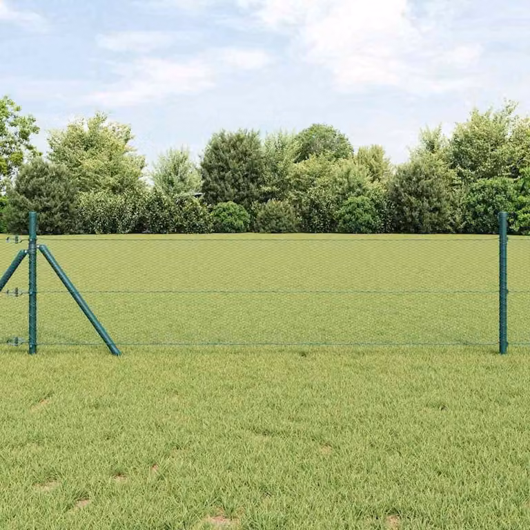 Base de fijación para valla Syfax de acero y PVC, color verde, An/P/Al: 25 x 0,5 x 0,61 m