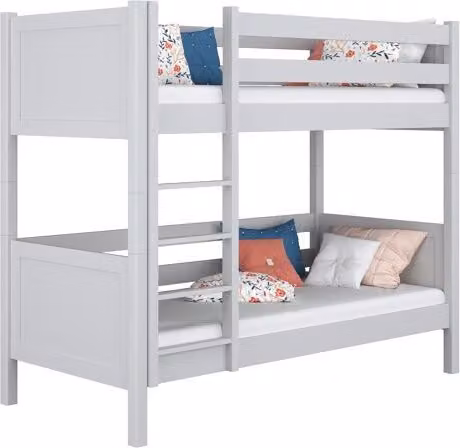 Litera de madera maciza n02 de estilo minimalista en color gris con cajones para dormitorio