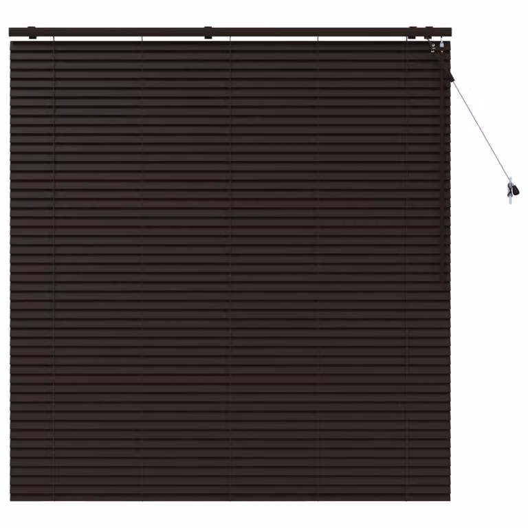Persiana veneciana de madera vidaXL en marrón oscuro, An/Al: 160 x 160 cm, láminas de 35 mm