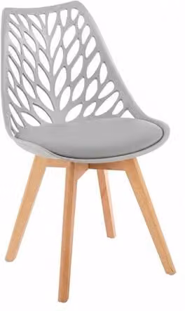 Pack de 6 sillas Viva de estilo escandinavo en color gris claro para comedor o cocina