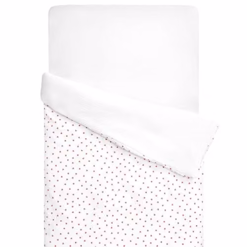 Funda nórdica reversible Sevira Kids de gasa de algodón con diseño floral para niños en colores rojo, blanco y azul, An/P/Al: 140 x 100 cm