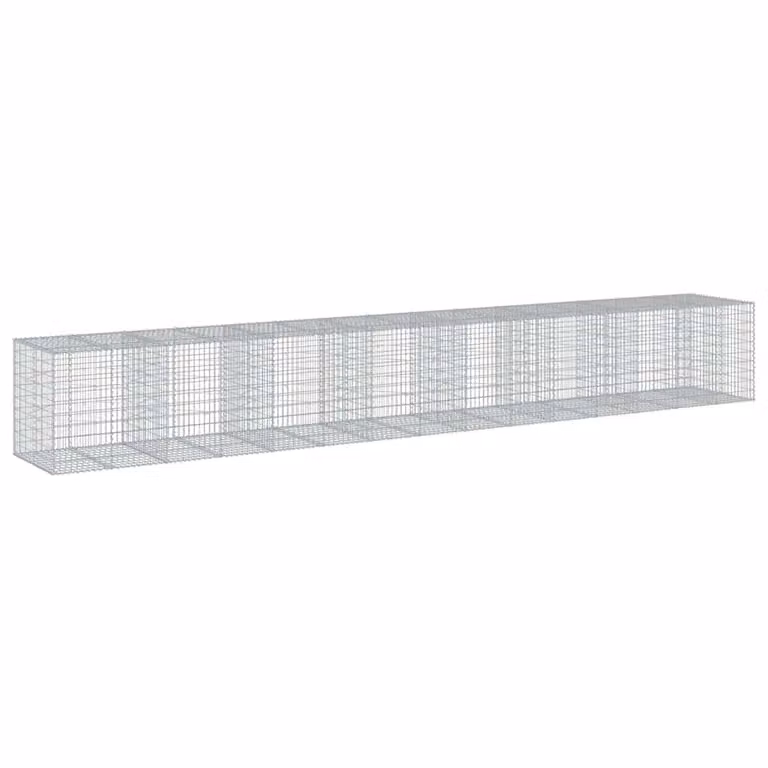 Cesta de gaviones vidaXL de hierro galvanizado color plata An/P/Al: 750 x 100 x 100 cm