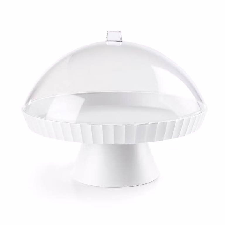 Pedestal BlimPlus con campana y clavijero de polipropileno blanco y transparente para adultos