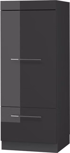 Armario para microondas Vicco Fame-Line en color antracita alto brillo, An/P/Al: 60 x 58,1 x 153,6 cm