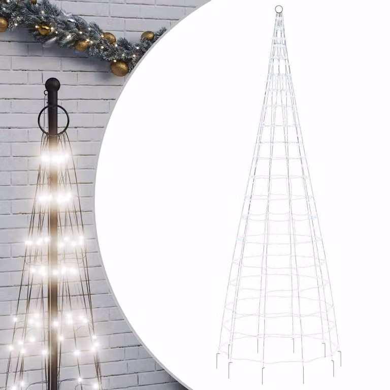 Árbol de Navidad con 550 LED blanco frío de vidaXL, 300 cm