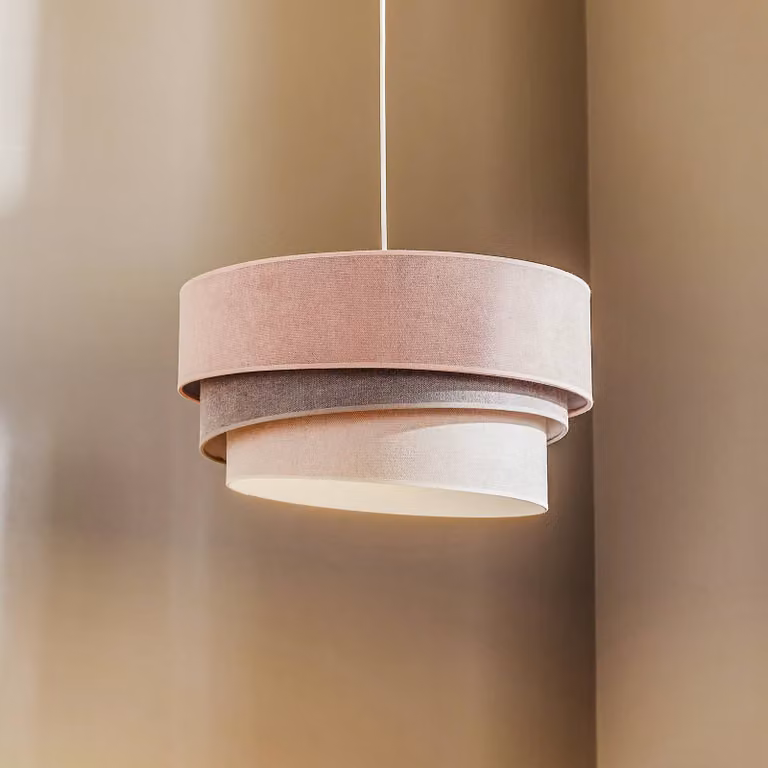 Lámpara colgante Trio Leuchten Pastell Trio Duolla atenuable multicolor en tejido para salón o comedor
