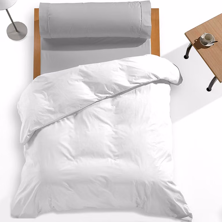Funda nórdica reversible MEVAK LIVING blanca para cama de 90 cm de algodón y poliéster
