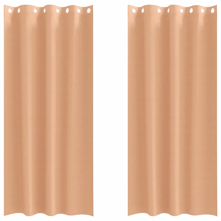Set de 2 cortinas opacas con anillas vidaXL en marrón claro, An/Al: 140 x 225 cm
