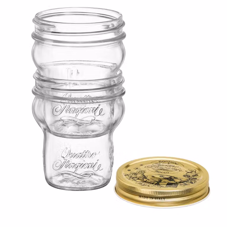 Set de 6 tarros de conserva Quattro Stagioni de Bormioli Rocco en vidrio transparente de 27 cl