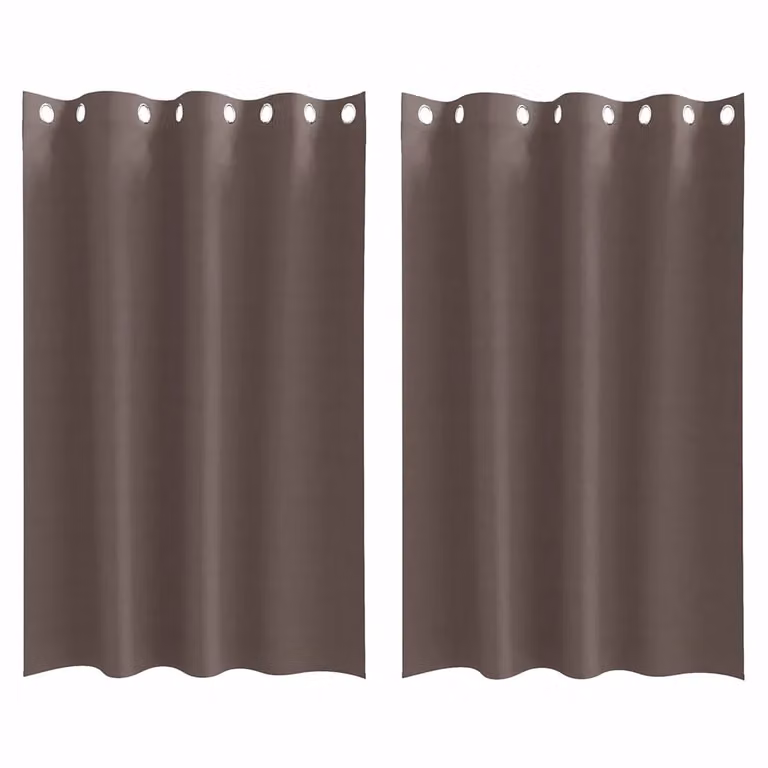 Set de 2 cortinas opacas con anillas vidaXL en marrón oscuro, An/Al: 140 x 175 cm