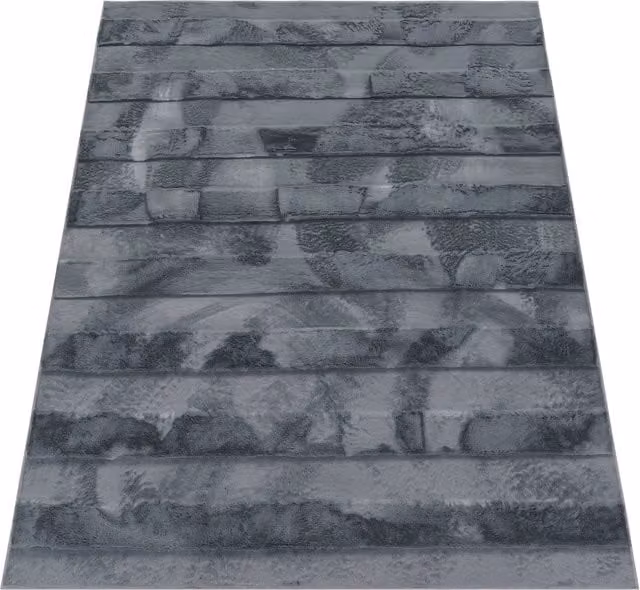 Alfombra de piel sintética Arnia de diseño abstracto en color antracita, An/P: 160 x 220 cm
