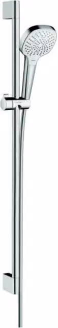 Set de ducha Hansgrohe Croma Select E con barra y alcachofa de mano en acabado cromado con funciones de lluvia y masaje