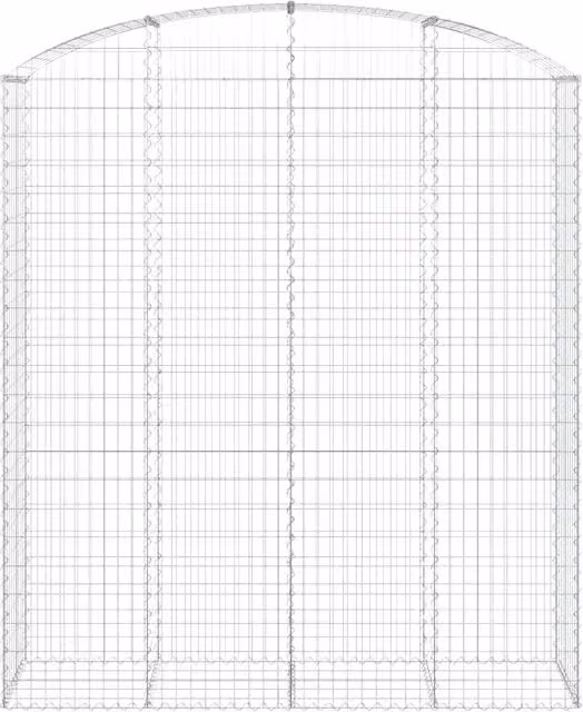 Cesta gaviones forma arco SYFAX de acero galvanizado color gris An/P/Al: 200 x 50 x 230 cm