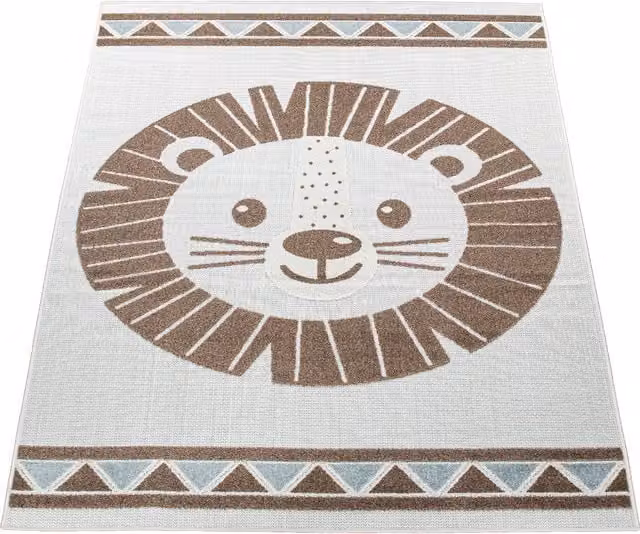 Alfombra infantil Twitara beige para interior y exterior de 200 x 280 cm