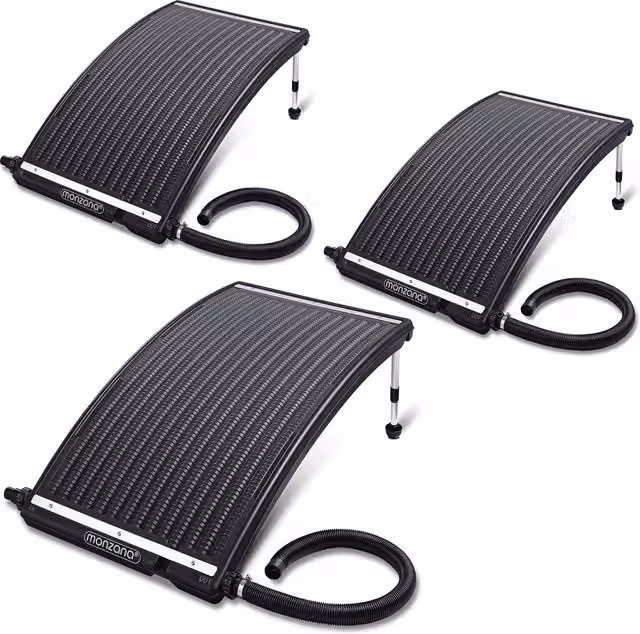 Set de 3 calentadores solares para piscina Monzana en color antracita y negro, An/P/Al: 110 x 69 x 14 cm