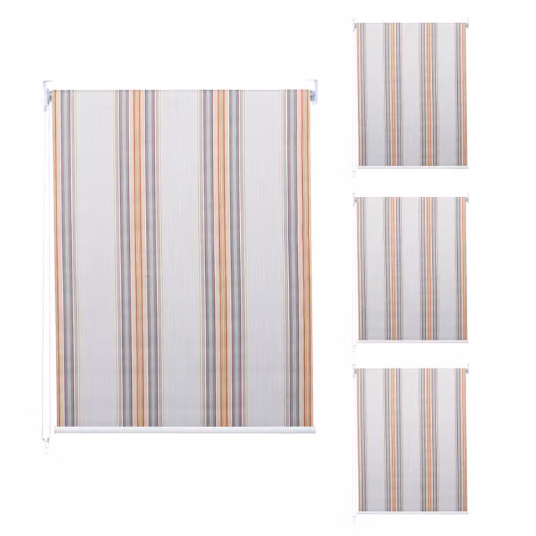 Juego de 4 estores opacos Mendler con aislamiento térmico, An/P/Al: 120 x 230 cm, color gris, marrón y naranja
