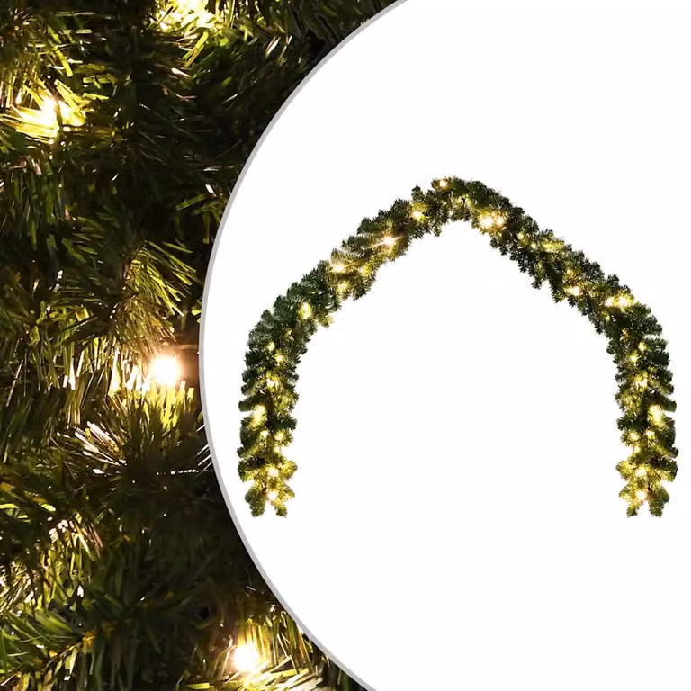 Guirnalda de Navidad con luces LED vidaXL de 10 m en color verde y luz blanca cálida