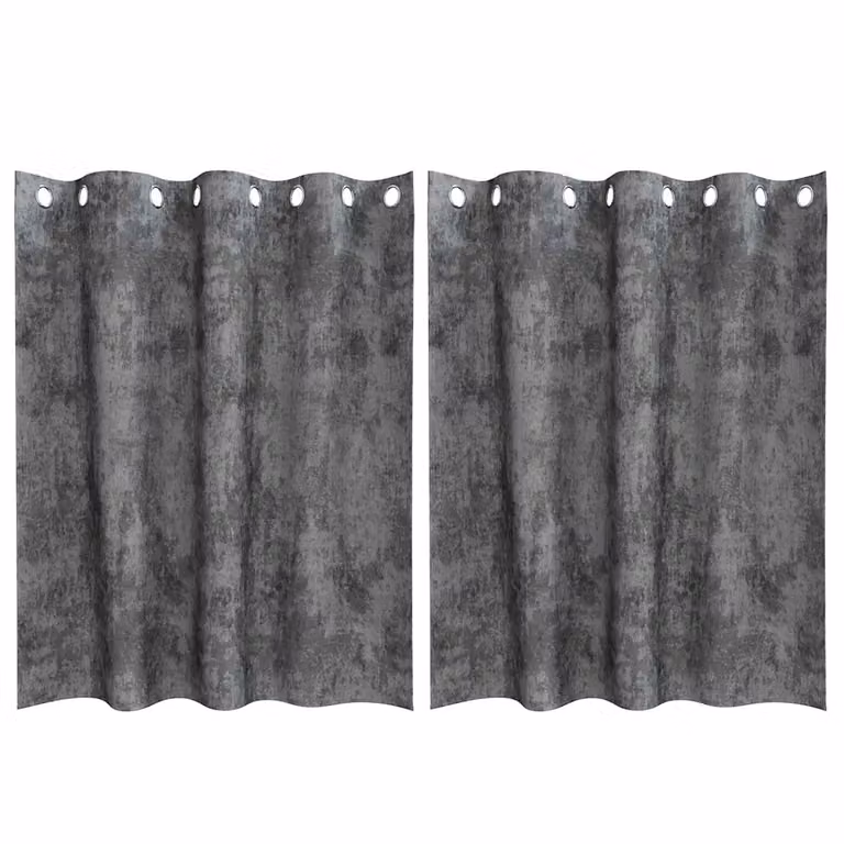 Set de 2 cortinas de terciopelo opacas vidaXL en gris con aislamiento térmico, An/Al: 140 x 140 cm