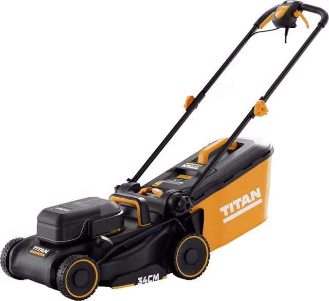 Cortacésped Titan de 1700W con ancho de corte de 38 cm en color negro