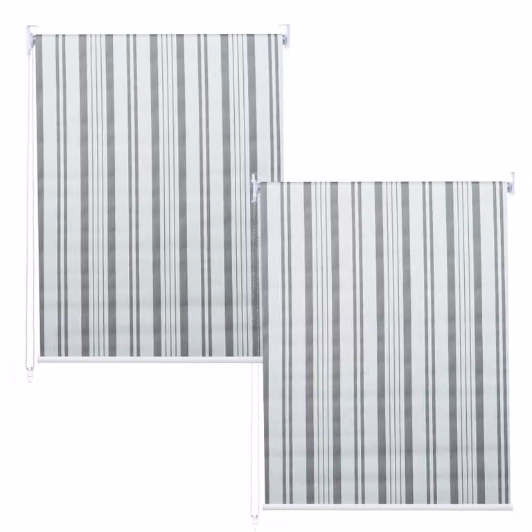 Juego de 2 estores enrollables Mendler opacos y térmicos, color gris y blanco, An/P/Al: 100 x 160 cm