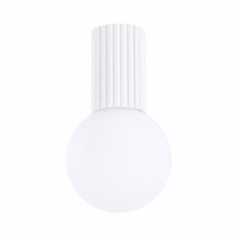 Lámpara de techo Sollux Lighting en color blanco con acabado de aluminio y vidrio para baño