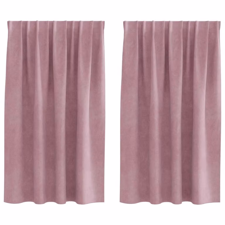 Set de 2 cortinas blackout de terciopelo vidaXL en color rosa, An/Al: 140 x 140 cm