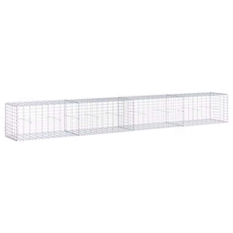 Cesta de gaviones vidaXL de hierro galvanizado color plata, An/P/Al: 400 x 50 x 50 cm