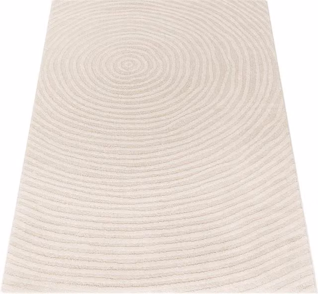 Alfombra moderna Aurora beige de estilo escandinavo con efecto alto y bajo, An/P: 160 x 220 cm
