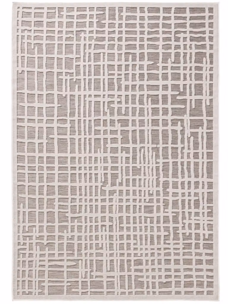Alfombra Benuta de diseño geométrico y moderno para interior y exterior, color beige, An/P: 200 x 300 cm