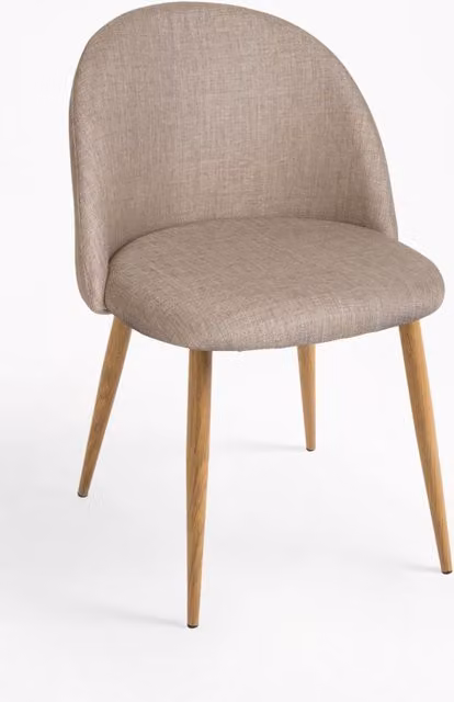 Silla de comedor Vint estilo escandinavo en tela beige y estructura de metal de REGALOS MIGUEL An/P/Al: 42.5 x 47 x 77.5 cm