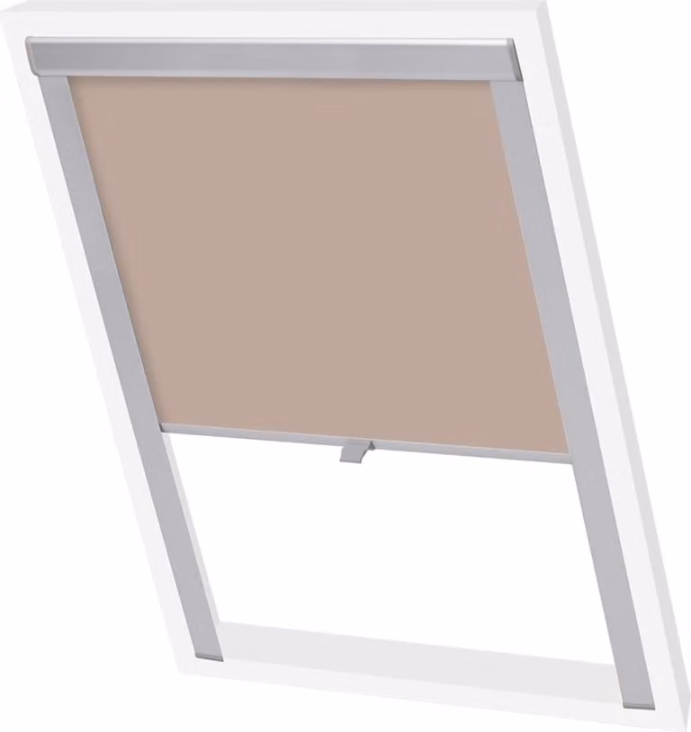 Persiana opaca enrollable Syfax beige con aislamiento térmico de poliéster