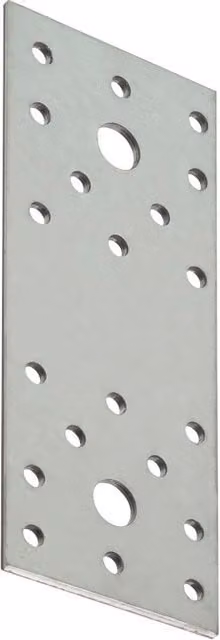 Pack de 100 conexiones planas de acero galvanizado GH BAUBESCHLAGE en color plata, An/P/Al: 17,5 x 4,0 x 0,3 cm