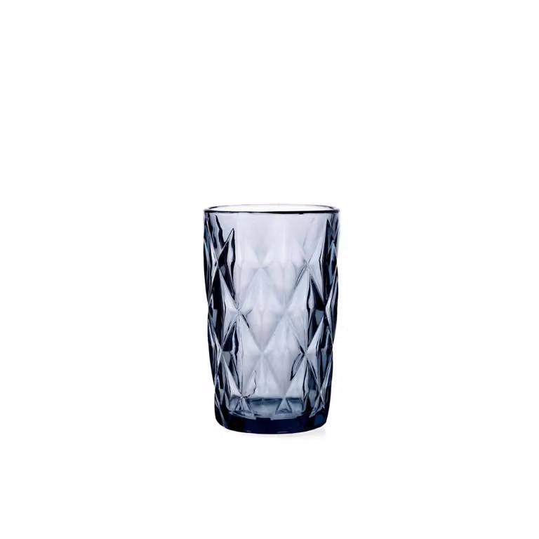 Set de 6 vasos altos de vidrio Maia de Quid con relieve en color azul de 40 cl