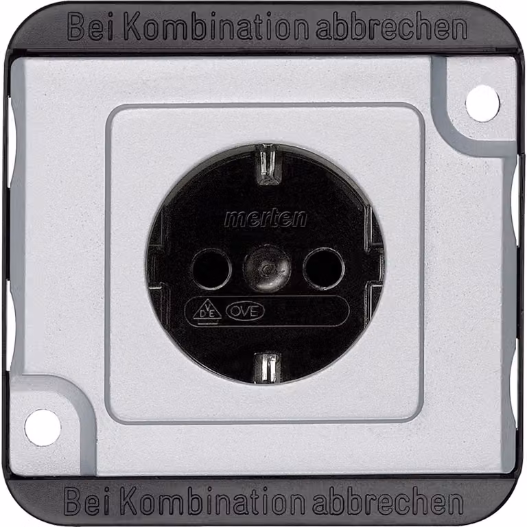 Enchufe SCHUKO Merten MEG2300-7060 en color gris mate con terminales de conexión BRS y carcasa reforzada
