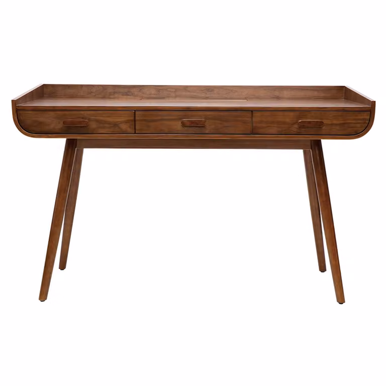Escritorio vintage Miliboo en madera de nogal color marrón An/P/Al: 132,3 x 55 x 75 cm