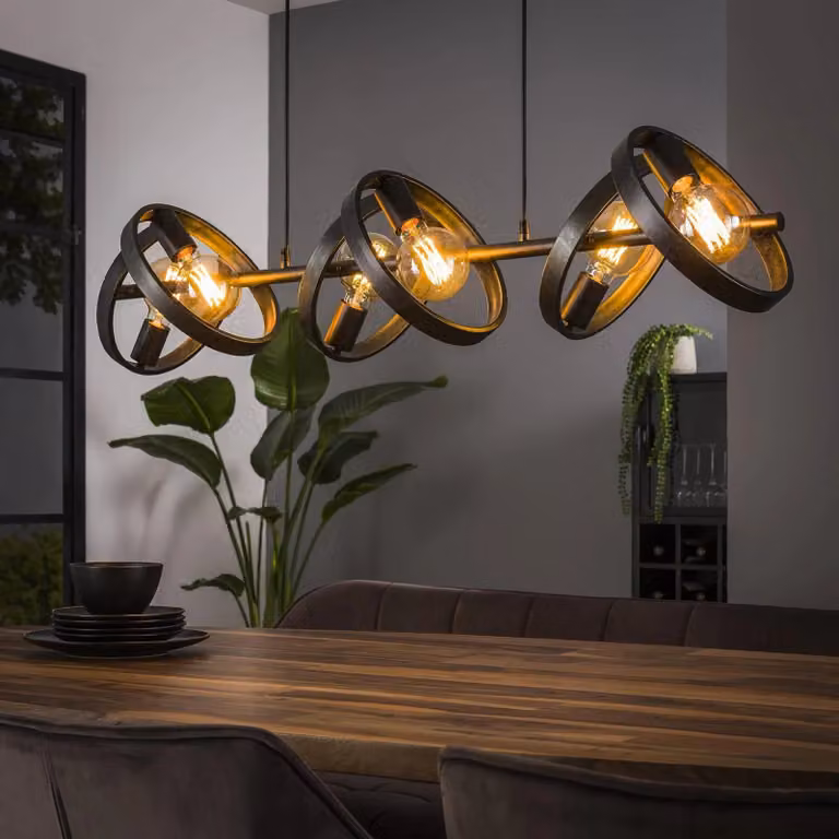 Lámpara colgante Ringelbach ZIJLSTRA de metal negro, atenuable y diseño moderno para salón o comedor
