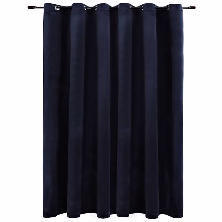 Cortina opaca de terciopelo negro con anillas de metal vidaXL An/Al: 290 x 245 cm