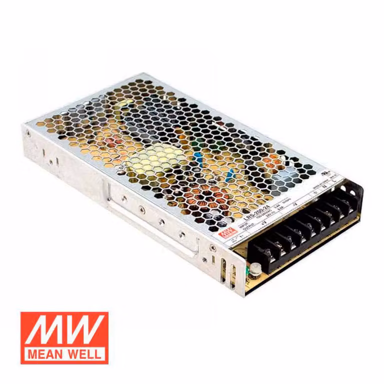 Fuente de alimentación Mean Well LRS-200-12 de 12V, 200W y 17A en color plata