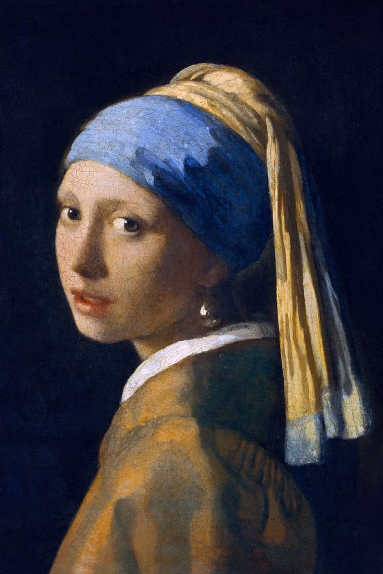 Cuadro de la joven de la perla de Vermeer de Hexoa, impresión sobre lienzo multicolor, An/P/Al: 60 x 90 cm