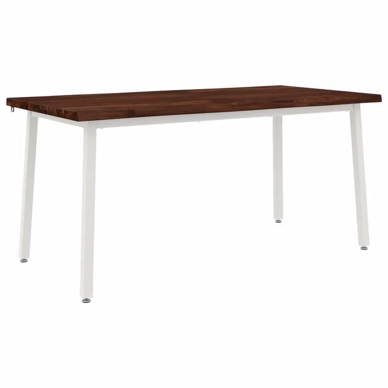 Mesa de comedor vidaXL de madera de acacia con borde natural y acabado mate en color marrón, An/P/Al: 140 x 90 x 75 cm