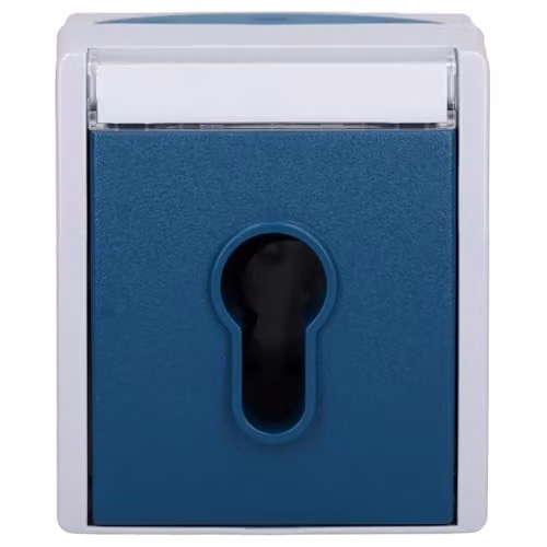 Interruptor y pulsador Busch-Jaeger modelo Jalousie 2712SLW-53 para aplicaciones marinas de 2 polos en color gris y azul