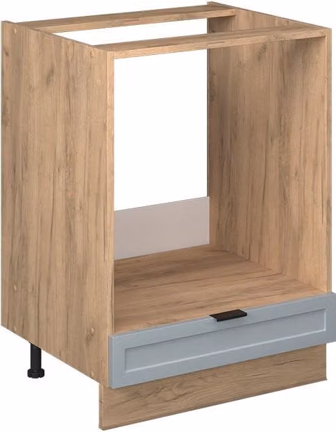 Armario para horno empotrado Vicco Fame-Line en azul claro y gris con puertas de cierre suave