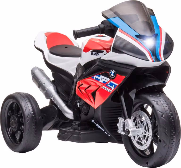 Moto eléctrica BMW Northio para niños, triciclo eléctrico de 6V con luces y sonido, color rojo y multicolor