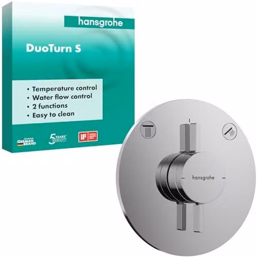 Grifo de ducha empotrado Hansgrohe DuoTurn S monomando con 2 funciones en cromo
