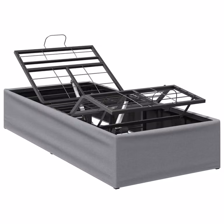 Estructura de cama ajustable eléctrica vidaXL en gris con base de elevación y marco tapizado de 90 x 200 cm
