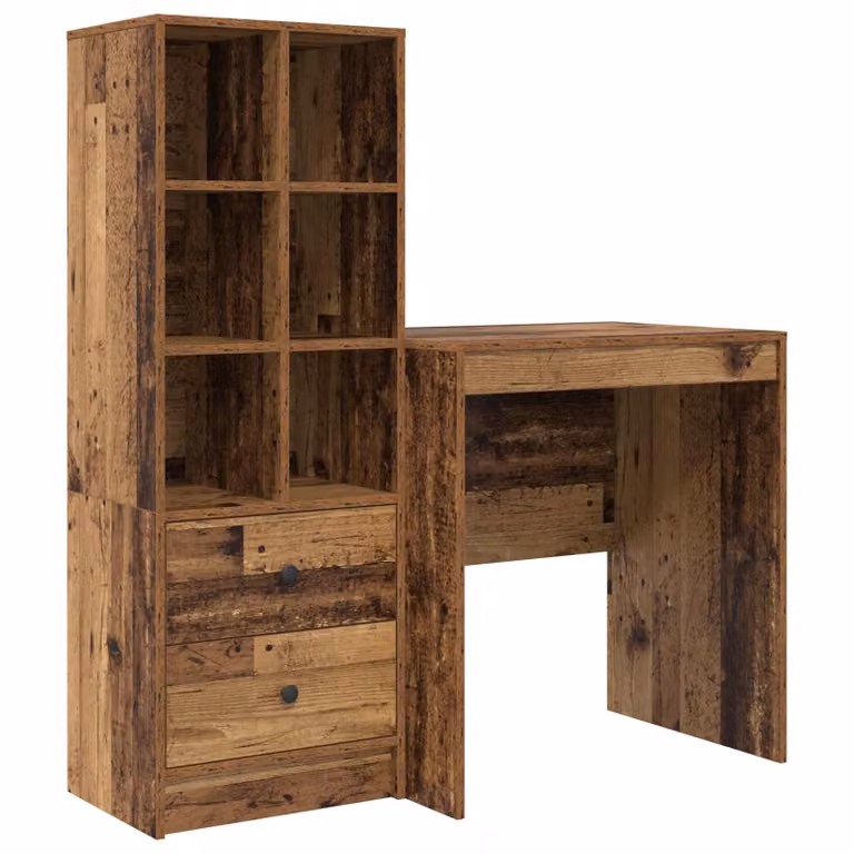 Set de 2 escritorios modernos de madera de vidaXL en color marrón, An/P/Al: 115,5 x 50 x 127 cm