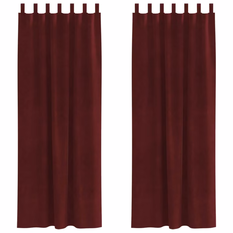 Set de 2 cortinas blackout de terciopelo vidaXL en color rojo, An/Al: 140 x 245 cm